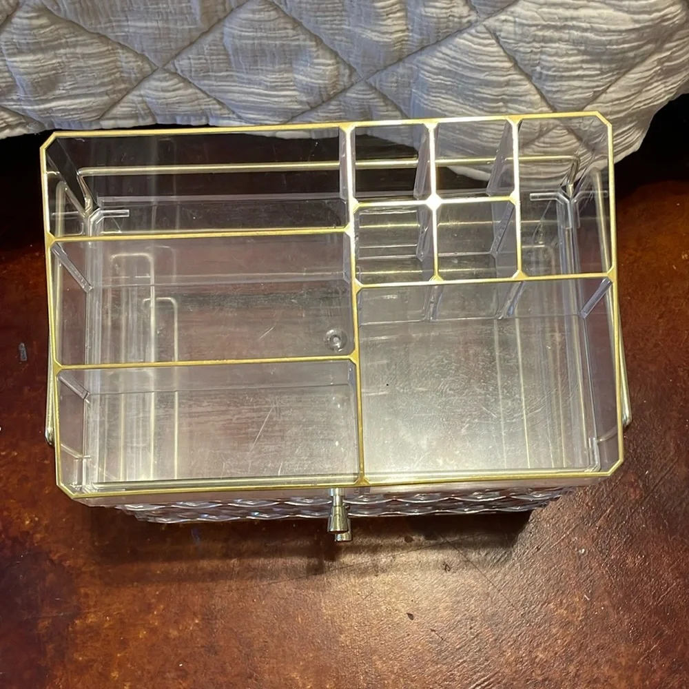 Clear Acrylic Organizer with Gold Accents